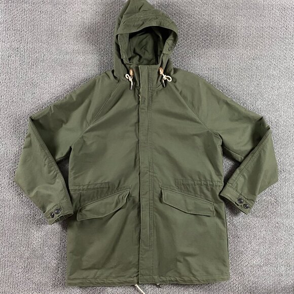 Abercrombie & Fitch Jacket Men's XL Cotton Green Military Utility Hooded Field - Picture 1 of 13